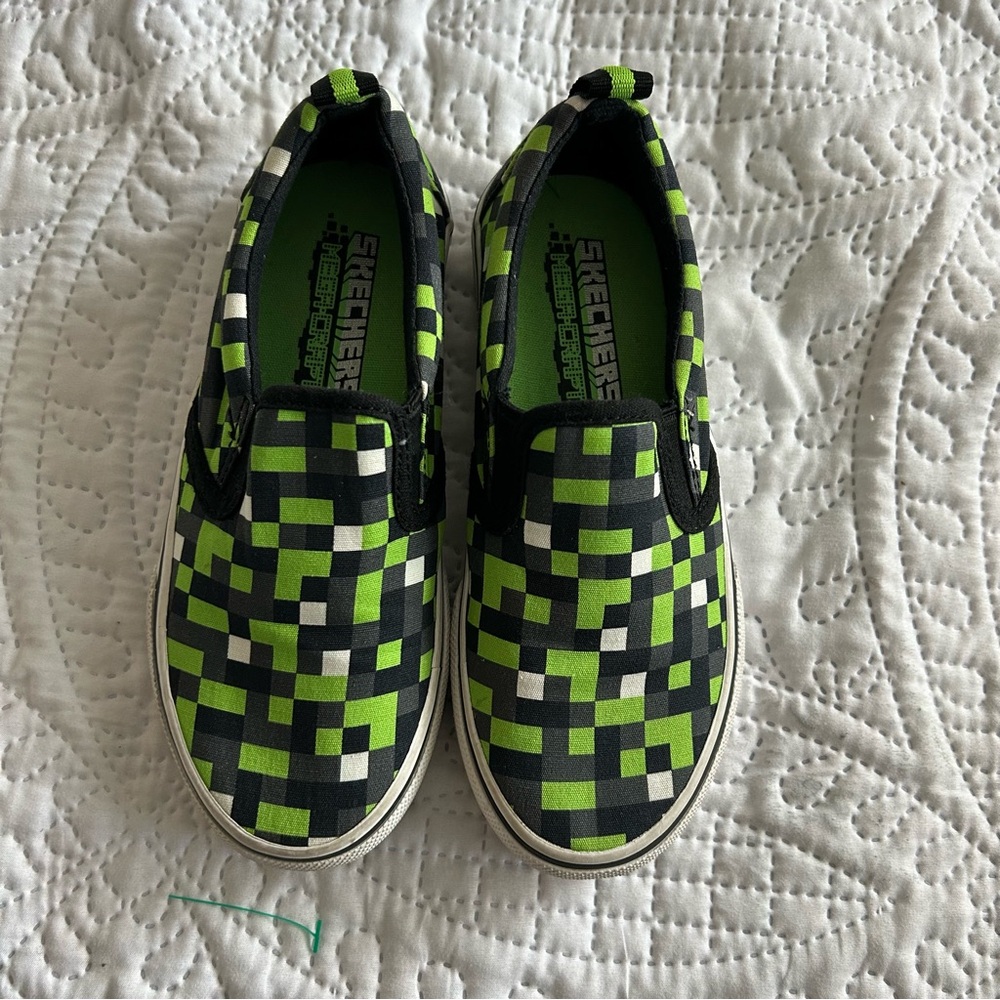 Skechers Kids Mega Craft Green and Black Slip-On Sneakers